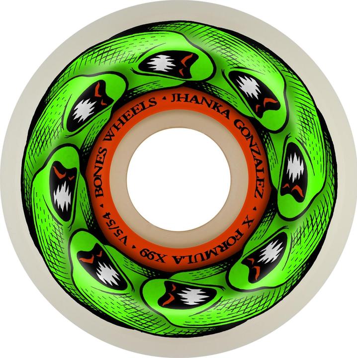 Roues De Skateboard Bones X-Formula Head Rush V5 Sidecut - Diamètre 53 Mm, Dureté 99a, Neuves Sous Emballage