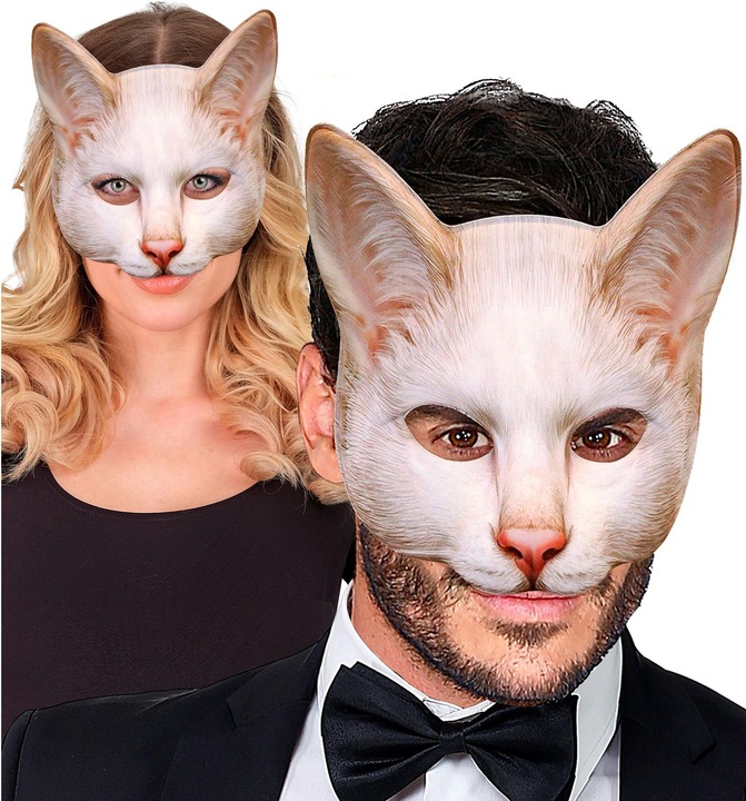 Actual product image Widmann Katzenmaske Kinnlos Aus Stoff