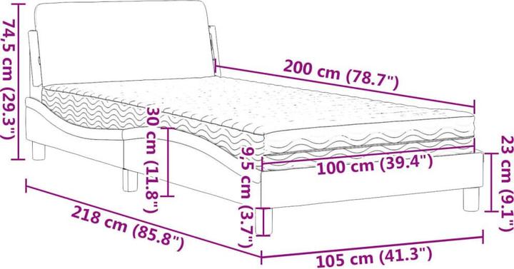 Image du produit vidaXL Bett (100 x 200 cm)