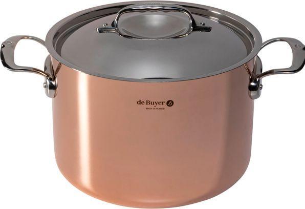 Image du produit de Buyer Prima Matera pot de cuisson à induction, avec couvercle (24 cm, Casserole, Cuivre, Acier inoxydable)