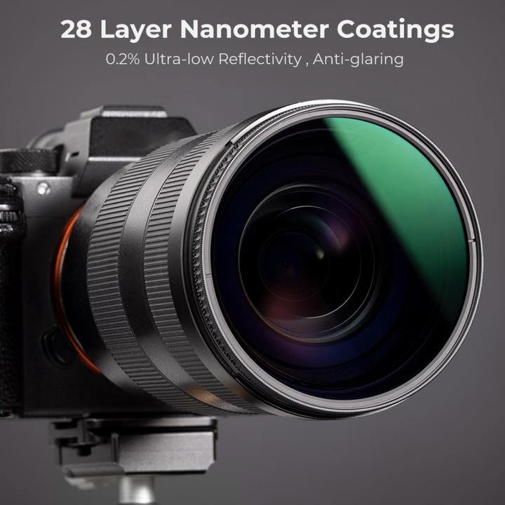 Actual product image K&F Concept 58MM CPL Filter Super Slim Circular Polarizing Filter with 28 Layer Green Coated, HD, Waterproof, An (58 mm, Polarizing filter)