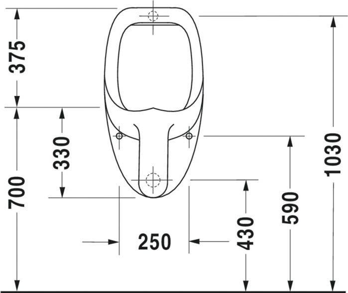 Actual product image Duravit Urinal BEN 370x350mm o fly Zul from behind white