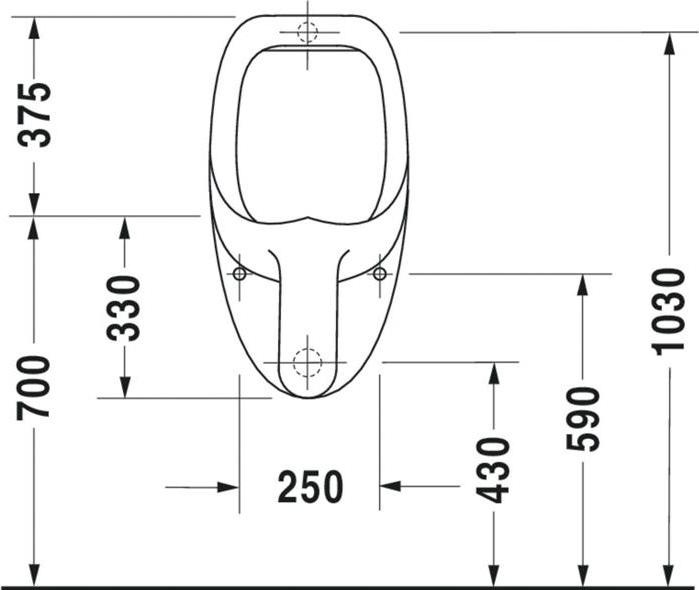 Produktbild Duravit Urinal BEN 370x350mm o Fliege Zul von hinten weiss