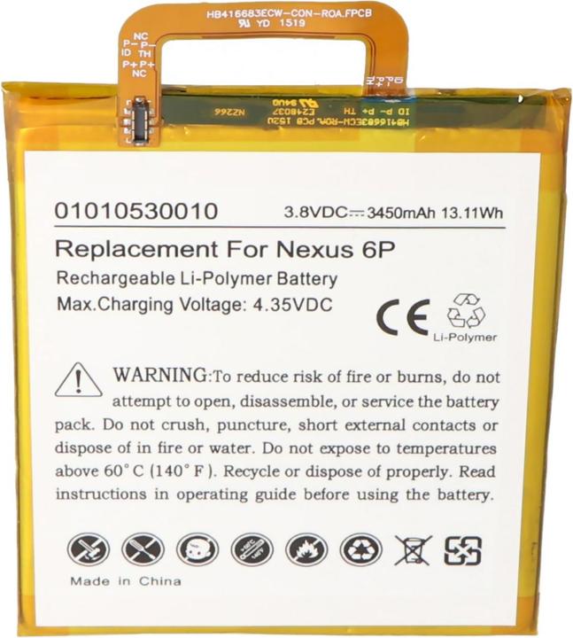 Actual product image Google Akku Nexus 6P, Nexus 6P A1, Nexus 6P A2 Huawei Angler, H1511, H1512