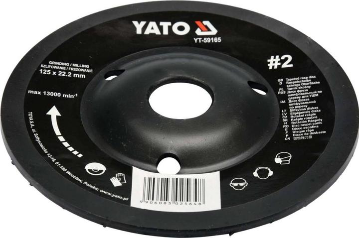 Actual product image Yato Professional rasp disc for angle grinder 125mm No2