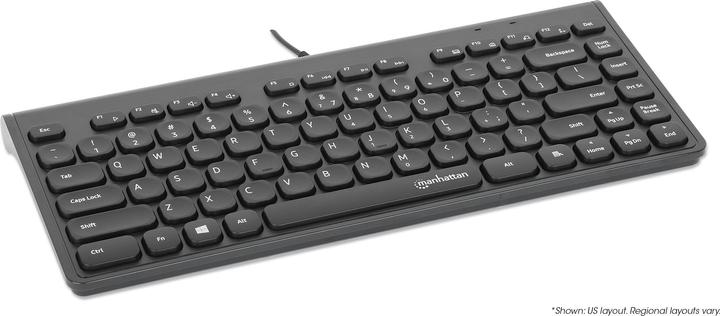Produktbild Manhattan Slim USB Mini-Tastatur 1.5m Kabel schwarz (DE, Kabelgebunden)