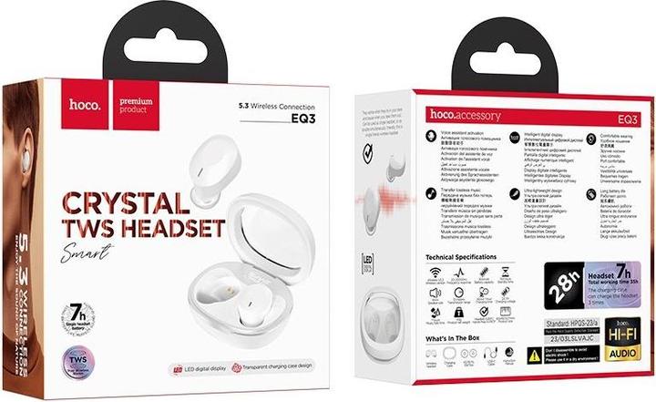 Immagine prodotto Hoco Cuffie wireless EQ3 bianche (7 h, Senza fili)