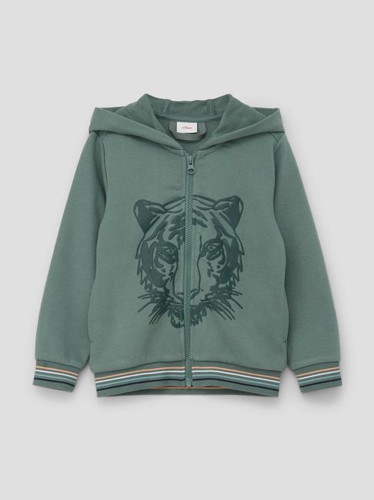 Produktbild s.Oliver Sweatshirt Jacke Sweatshirt-Jacke mit Reliefprint (128, 134)