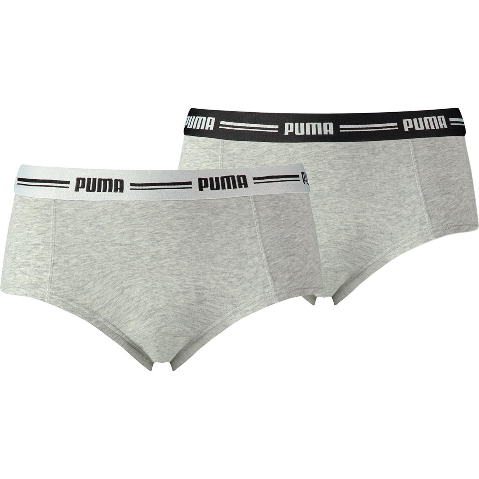 Thumbnail - Puma, Damen, Unterhosen, Frauen Mini Short 2p Pack, Grau, (XS, 2er Pack)