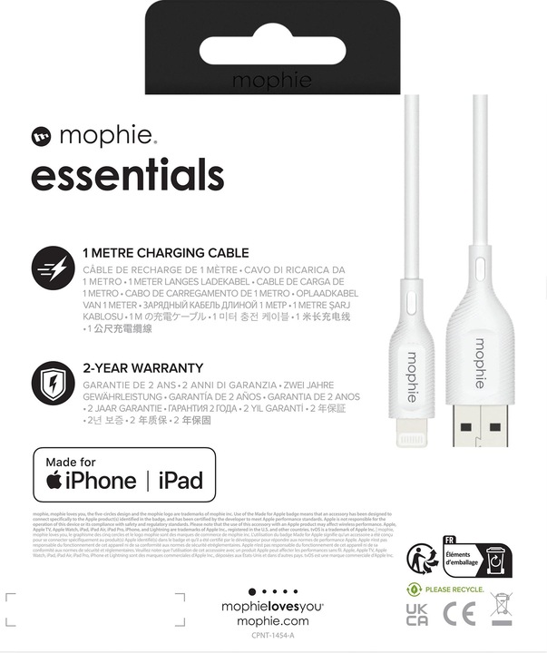 Actual product image mophie charging cables | 1M (1 m, USB 2.0)