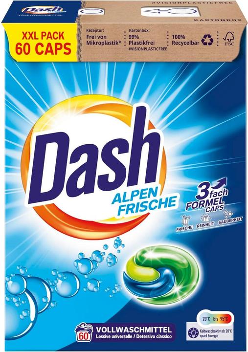 Dash 3in1 (60 Washing cycles, Wash pods)
