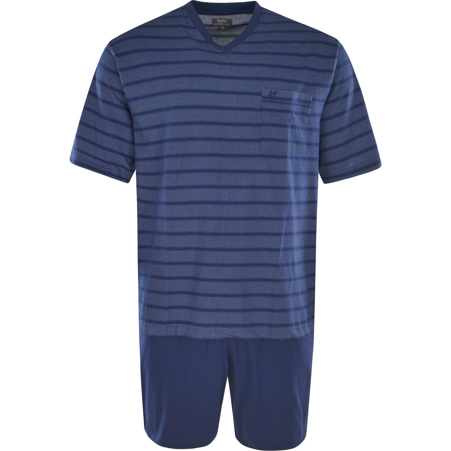 Hajo, Herren, Pyjama, Pyjama Homewear Bequem sitzend - 16257, Blau, (S)