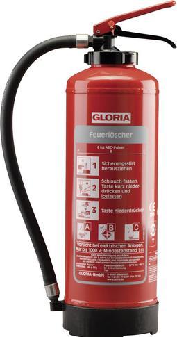 Produktbild Gloria P6Easy Feuerlöscher Pulver 6,0 kg (A, B, C)