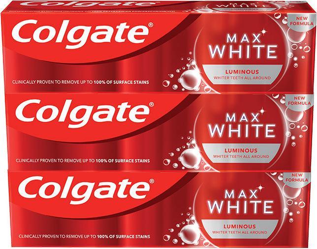 Image du produit Colgate Dentifrice blanchissant Max White Luminous 3 x 75 ml (75 ml)