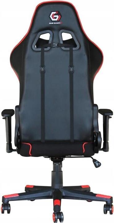 Actual product image Gembird Gaming chair SCORPION juodas mesh red skin accents