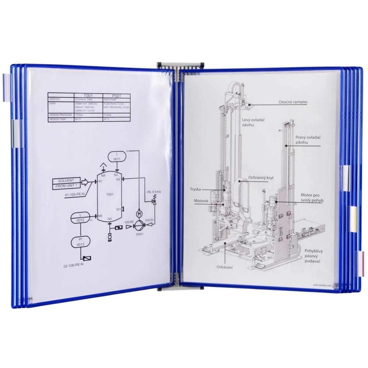 Tarifold, Informationsschild, Wand-Sichttafelsystem 415101 DIN A5 blau mit 10 St. Sichttafeln