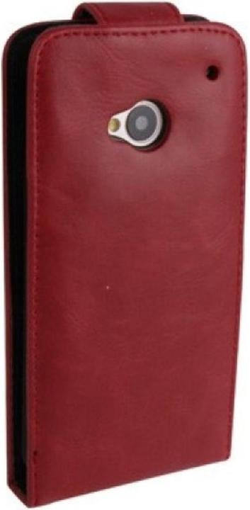 Produktbild König Design Schutzhülle Flip Tasche für Handy HTC One M7 Dunkelrot (OnePlus X)