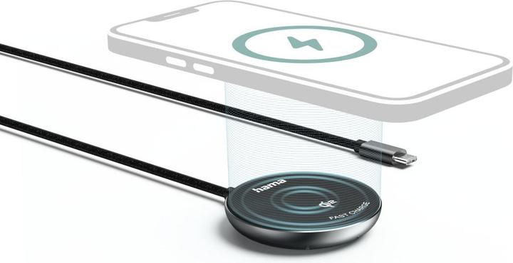 Actual product image Hama Kabelloses Qi2-Ladegerät, induktiv Schnellladen am Schreibtisch etc., 15 W (15 W)