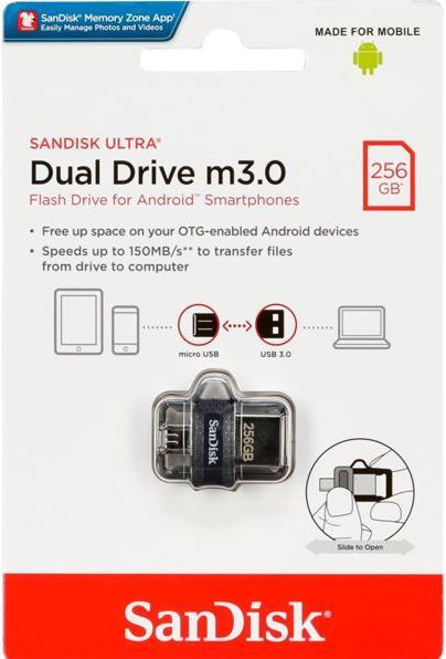 Image du produit SANDISK Ultra Dual Drive M3.0 (256 Go, USB-A)
