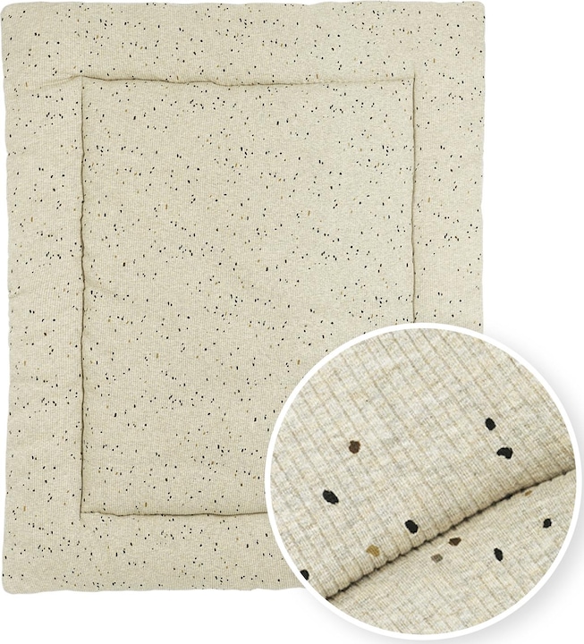 Actual product image Meyco Baby Rib Mini Spot Playpen Pad - sand melange (80 cm, 100 cm)