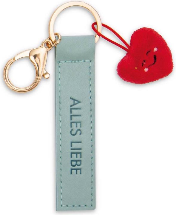 Produktbild Magni NICI Schlüsselanhänger Alles Liebe Kunstlederband mit Herz türkis 10cm