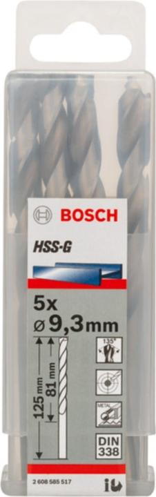 Produktbild Bosch Professional Zubehör PRO Metal HSS-G Spiralbohrer, 9,3 x 81 x 125 mm (9.3 mm)