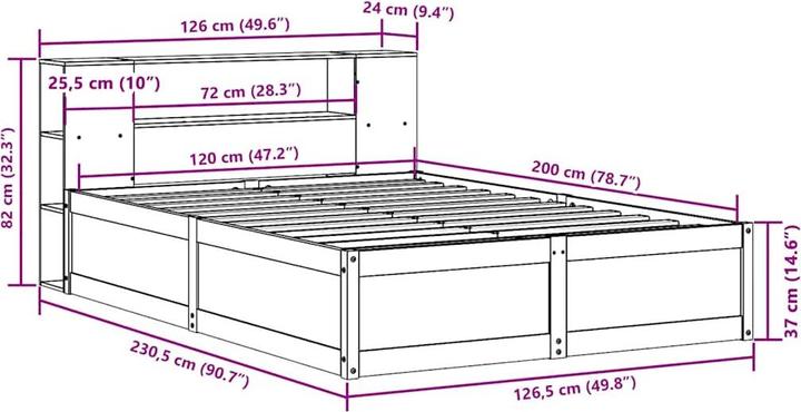 Image du produit vidaXL Bettgestell (135 x 190 cm)