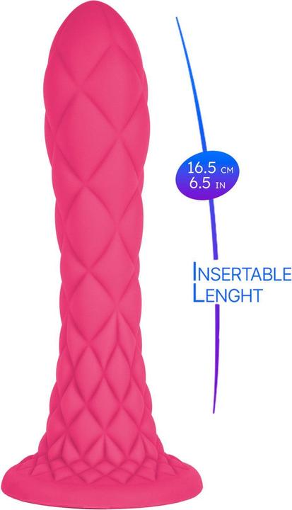 Actual product image Silexd Dreamy Dildo Fantasy Flüssigsilikon Thermoreaktiv Fuchsia 18,5 Cm