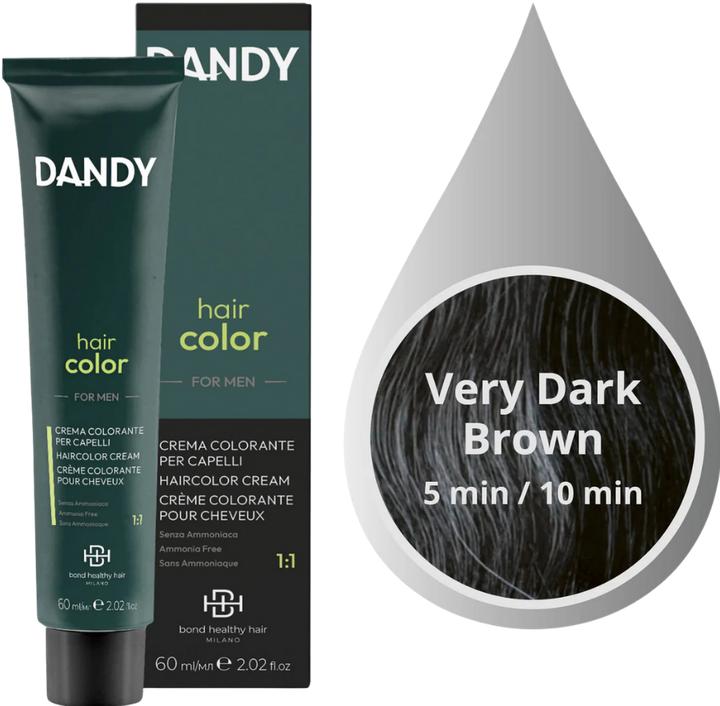 Actual product image Dandy Hair Colour 2 Very dark brown 60 ml (2)
