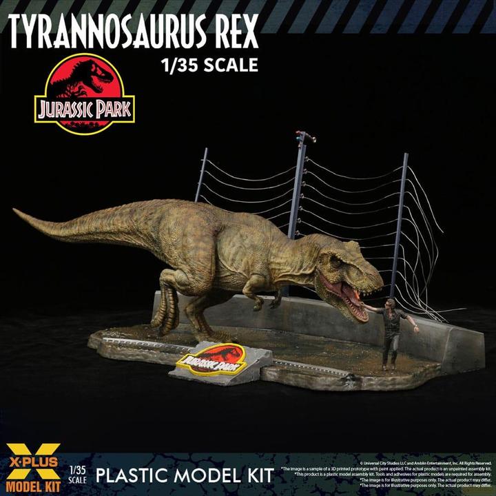 Actual product image X-Plus Jurassic Park Plastic Model Kit 1/35 Tyrannosaurus Rex 42 cm