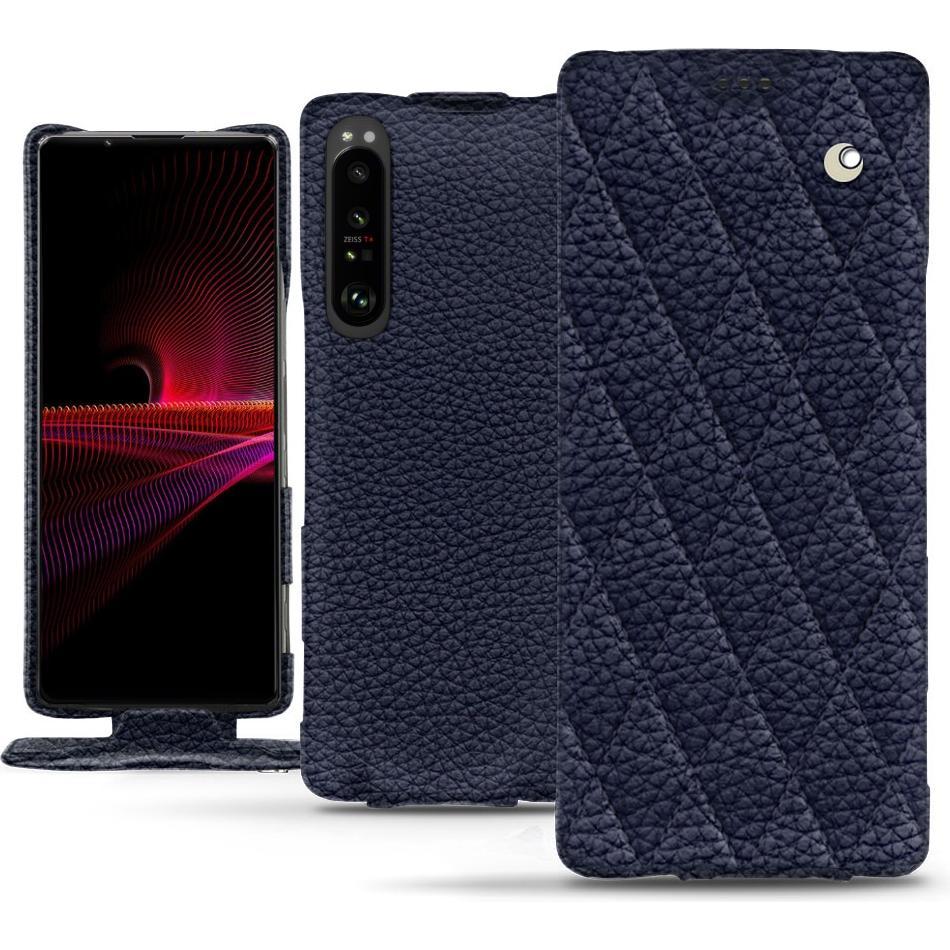 Noreve Lederschutzhülle vertikal (Sony Xperia 1 III), Smartphone Hülle, Violett
