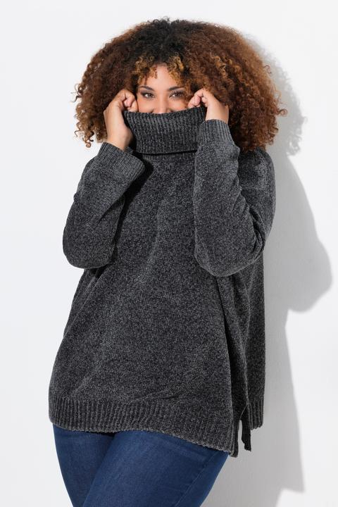 Actual product image Ulla Popken Soft Textured Chenille Oversized Fit Sweater (54)