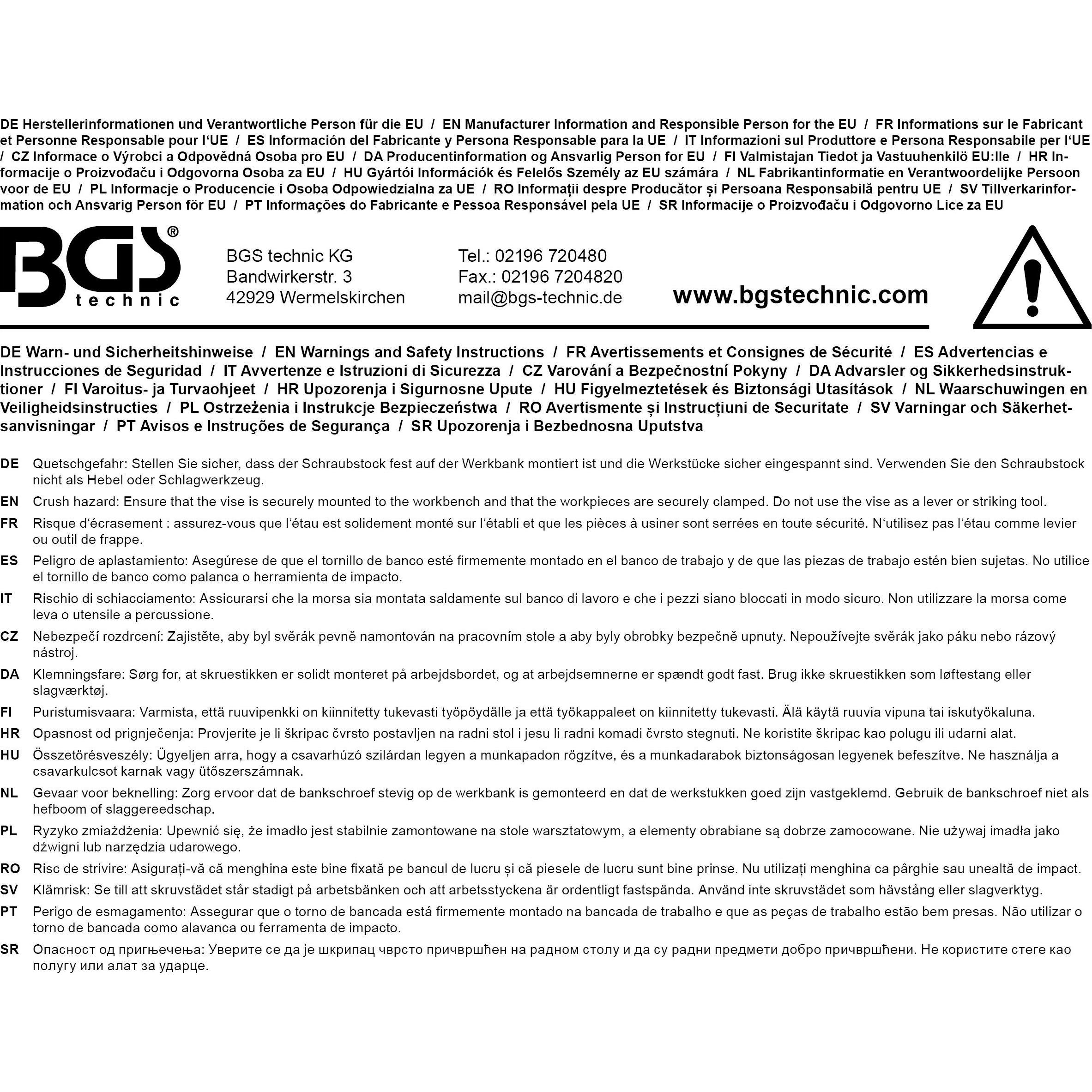 Thumbnail - BGS, Schraubstock + Zwinge, Stahlknebel für Schraubstöcke 9 x 225 mm (9 mm)
