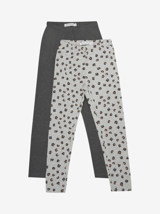 Actual product image Minymo Leggings set of 2 greymelange size 104 (104)
