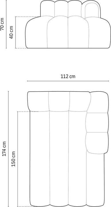 Image du produit Micadoni Chaise Longue Droite, "Lupine", 2 Places, 117x177x70Fabriqué en Europe (Recamière)