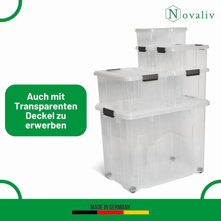 Produktbild Novatool Novaliv 7 tlg Sparset Aufbewahrungsboxen mit Deckel Anthrazit 1x80 L + 2x 15L + 2x 5L + 2x 2L Nestba (80 l)