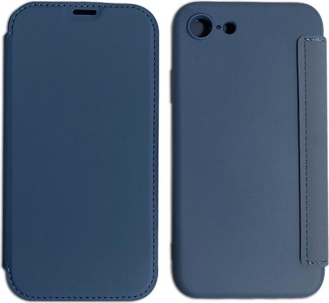 Actual product image mobileup Flip Case in Leather Look for iPhone 7 / 8 / SE (2020) / SE (2022) - Dark Blue (Apple iPhone 7)