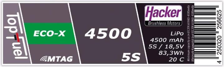 Image du produit Hacker Pack LiPo TF ECO-X 4500mAh 5S MTAG (18.50 V, 4500 mAh)