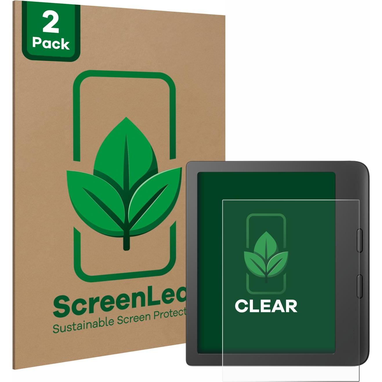 ScreenLeaf Schutzfolie nachhaltiger Displayschutz Displayschutzfolie Folie Klar Transparent, eReader Zubehör, Transparen...
