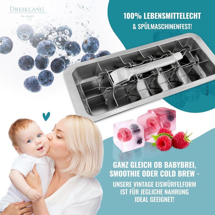 Image du produit Dreiklang-be smart Bac à glaçons à trois compartiments avec poignée confort