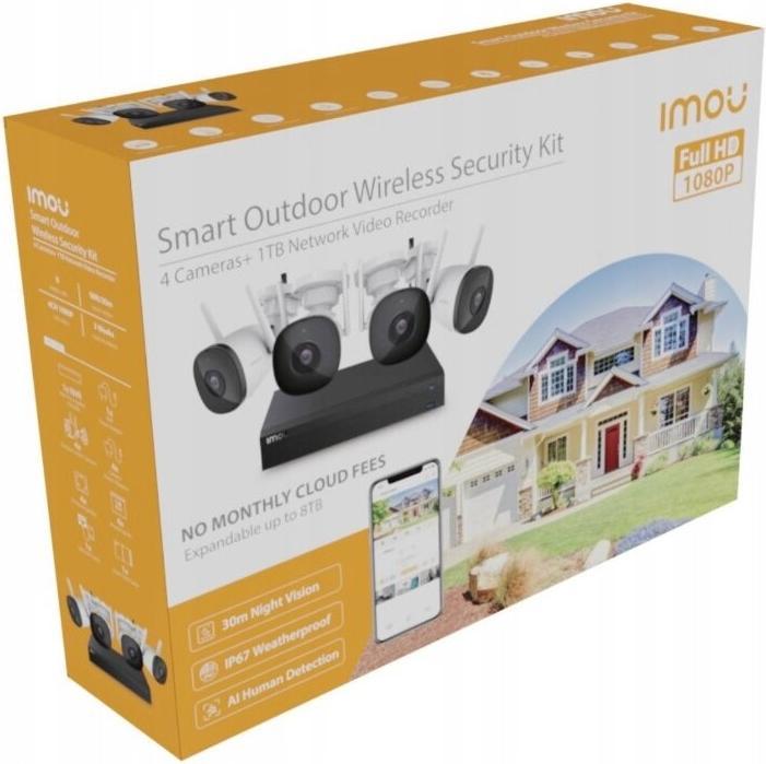 Actual product image Imou 4 Bullet WLAN cameras and 1 TB NVR Lite Kit