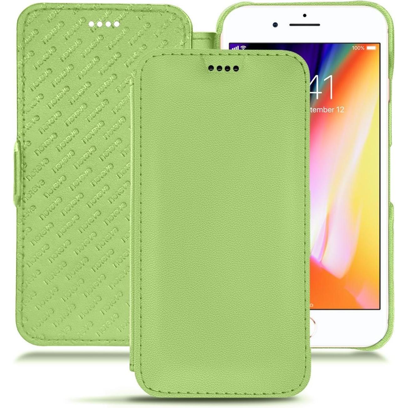 Noreve Lederschutzhülle horizontal (Apple iPhone 8 Plus), Smartphone Hülle, Grün