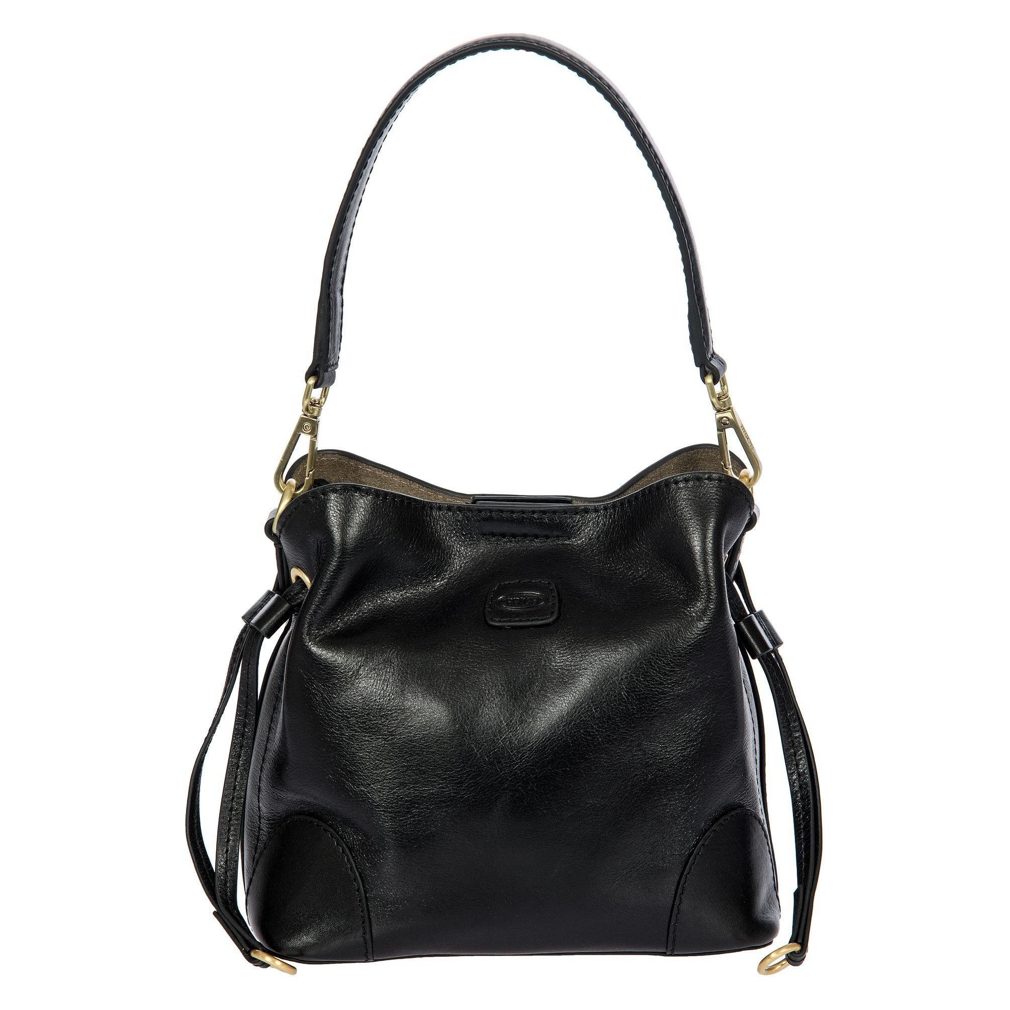 Brics, Damen, Handtasche, Volterra Schultertasche Leder 20 Cm, Schwarz