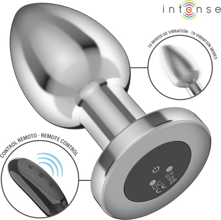 Actual product image Intense - Anal Plug 10 Vibrationen Metall Mit Fernbedienung L