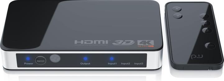 Actual product image Primewire HDMI Switch 4k Ultra HD, 3 Port, Distributor with Remote Control, 4K, 3D, CEC, ARC