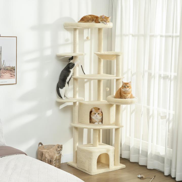 Actual product image PawHut Scratching post (200 cm, Beige+cream white)