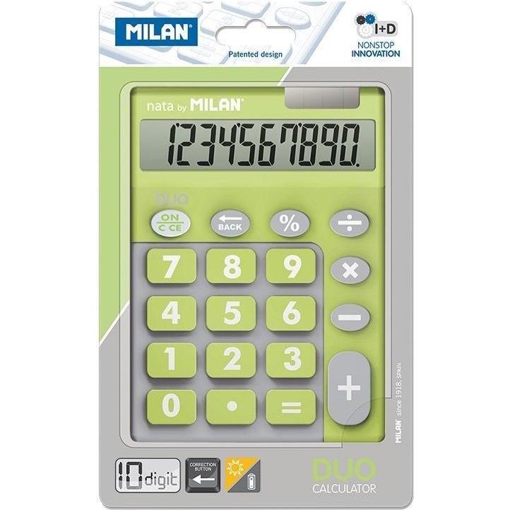 Milan und Taschenrechner Taschenrechner 10 Ziffern Touch Duo grün (Batterien) (WIKR-957374)