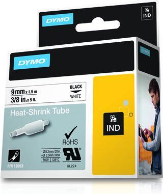 Produktbild Dymo Rhino 18053 Schrumpfschlauch (0.90 cm, Weiss, Schwarz)