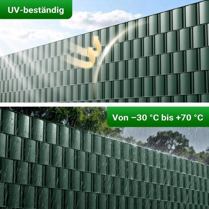 Immagine prodotto Wiltec Rotolo di recinzione verde da giardino 35 m x 19 cm, in PVC da 450 g/m² con 20 clip (3500 cm)