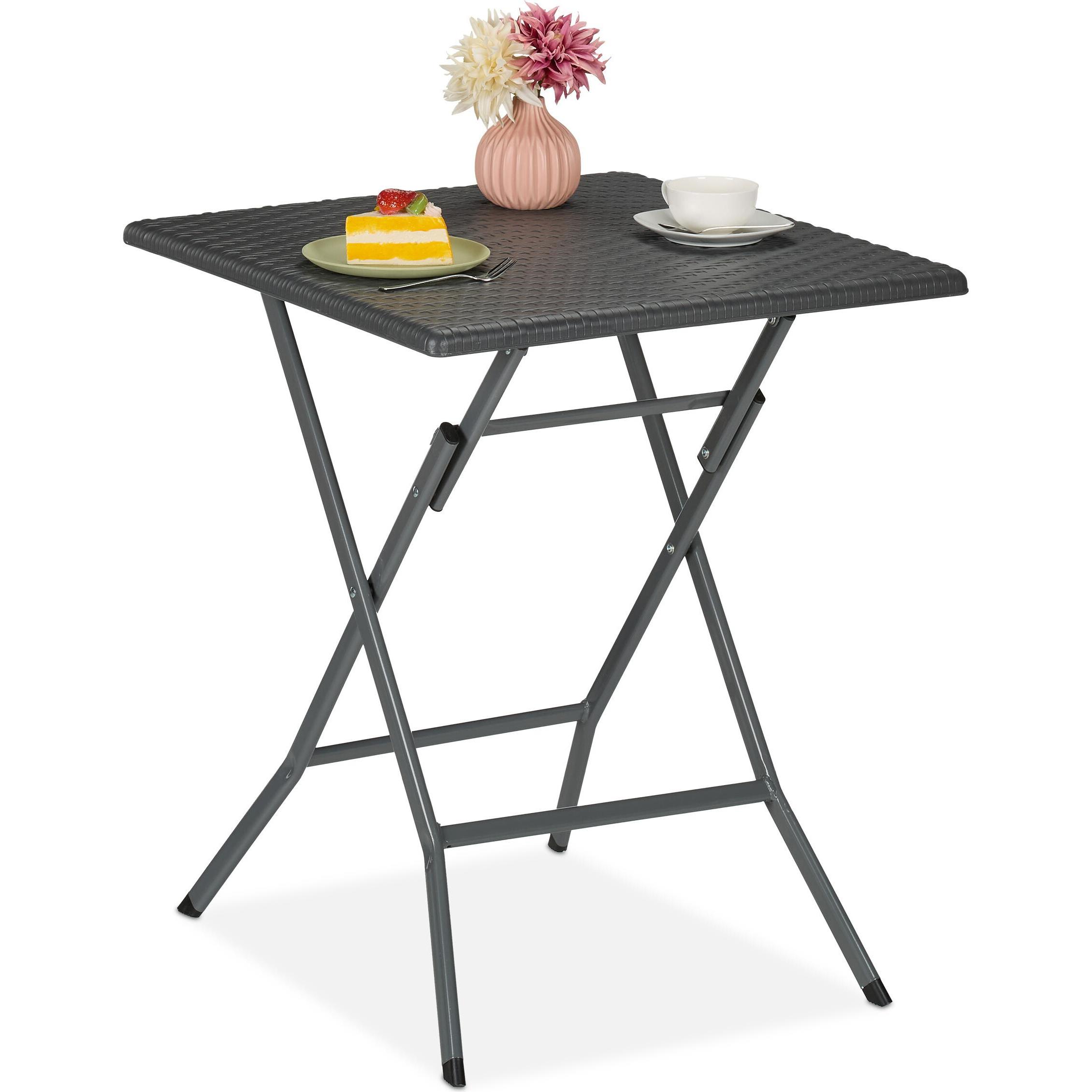 Relaxdays, Gartentisch + Balkontisch, Gartentisch (62 cm)